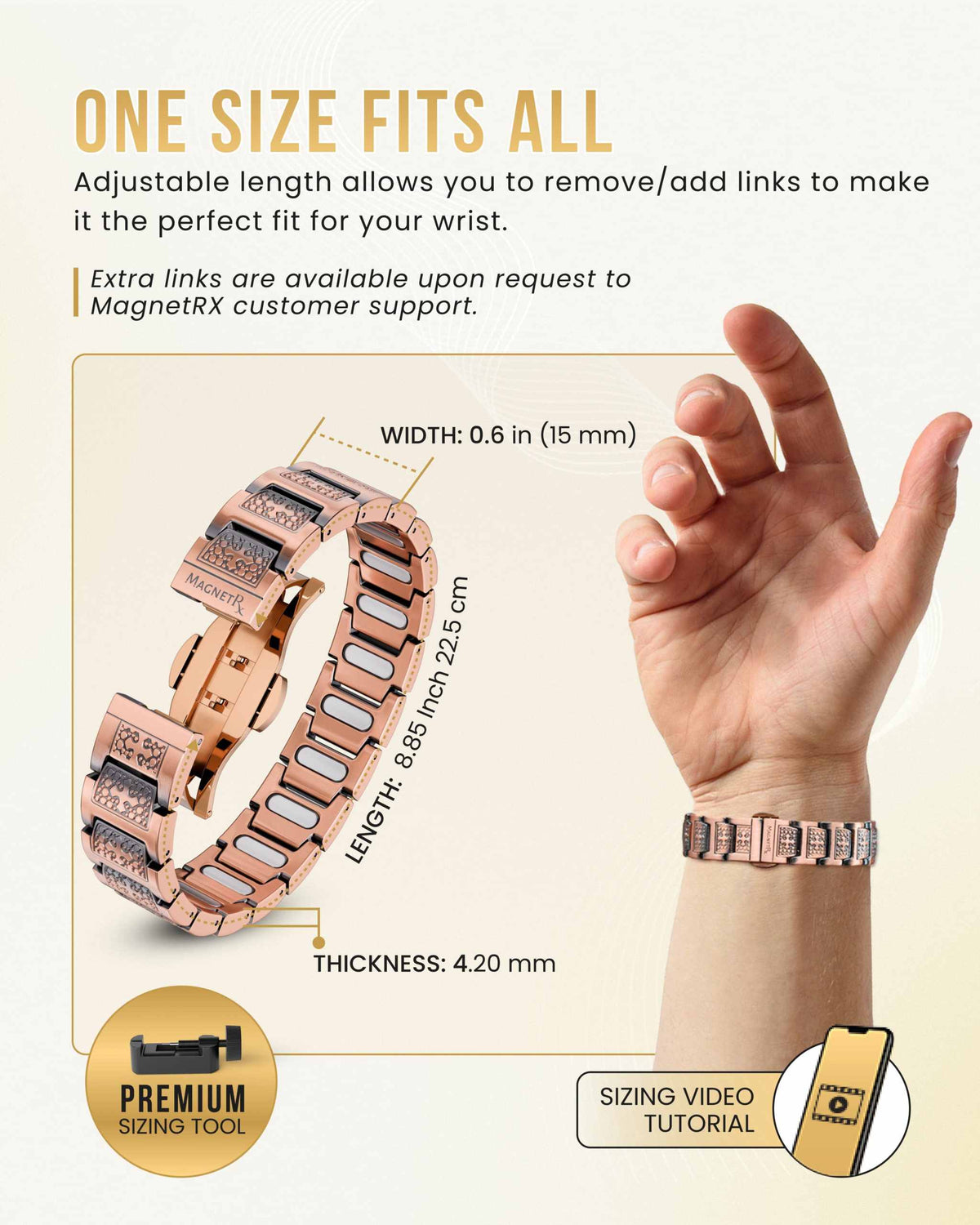 EllipseMAX Magnetic Copper Bracelet for Men (Cross) - Maven Couture IncBracelet