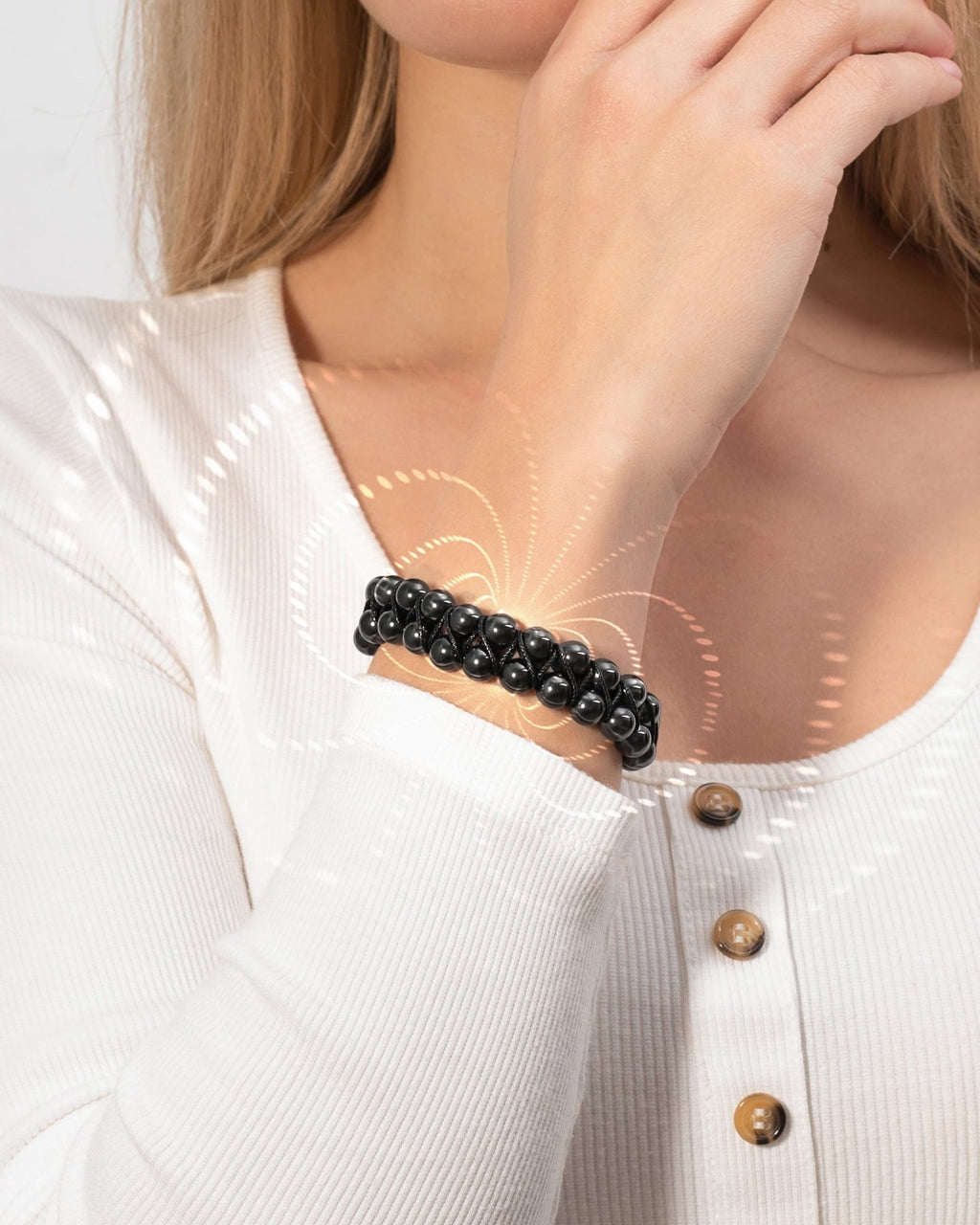 High Power Magnetic Hematite Bracelet Double Row - Maven Couture IncBracelet