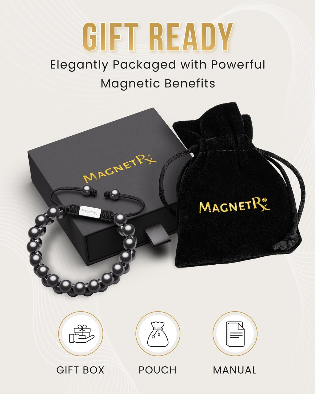 High Power Magnetic Hematite Bracelet Double Row - Maven Couture IncBracelet
