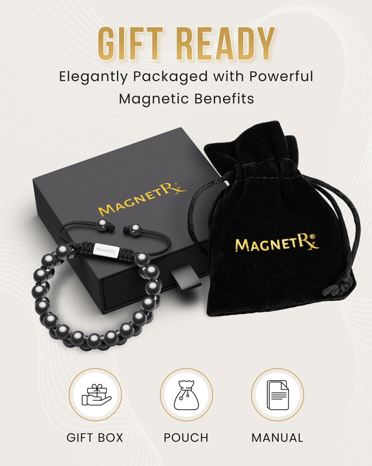 High Power Magnetic Hematite Bracelet Double Row - Maven Couture IncBracelet