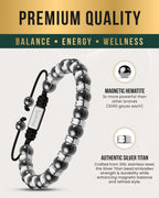 High Power Magnetic Hematite Bracelet Silver Titan - Maven Couture IncBracelet