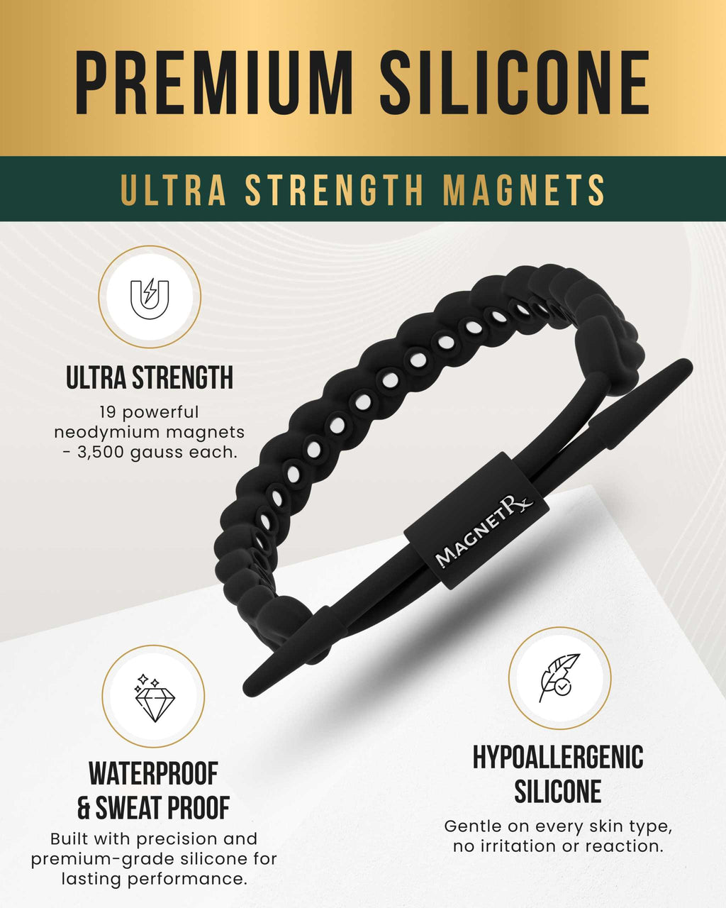 Magnetic Silicone Golf Bracelets (Braided) - Maven Couture IncBracelet