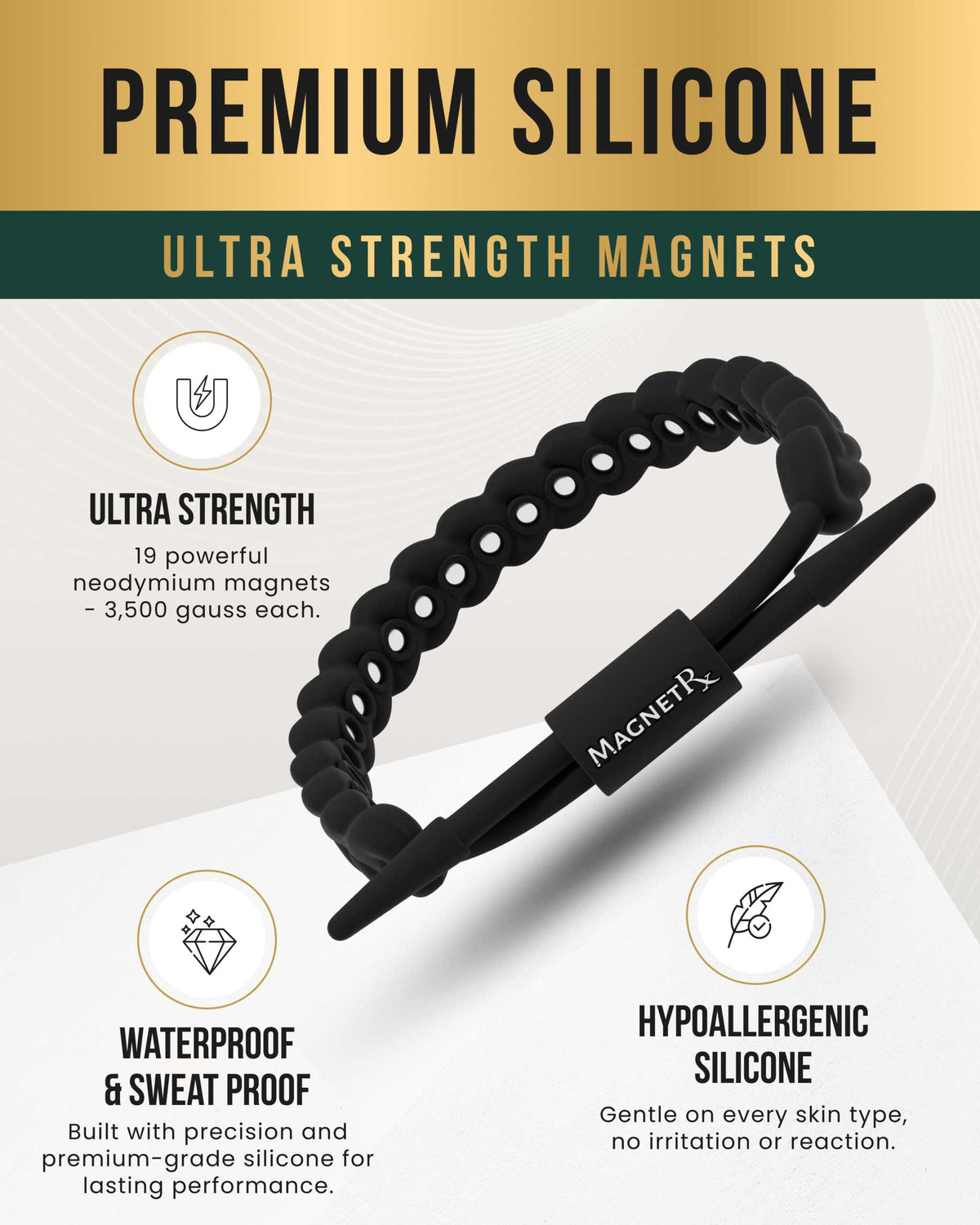 Magnetic Silicone Golf Bracelets (Braided) - Maven Couture IncBracelet