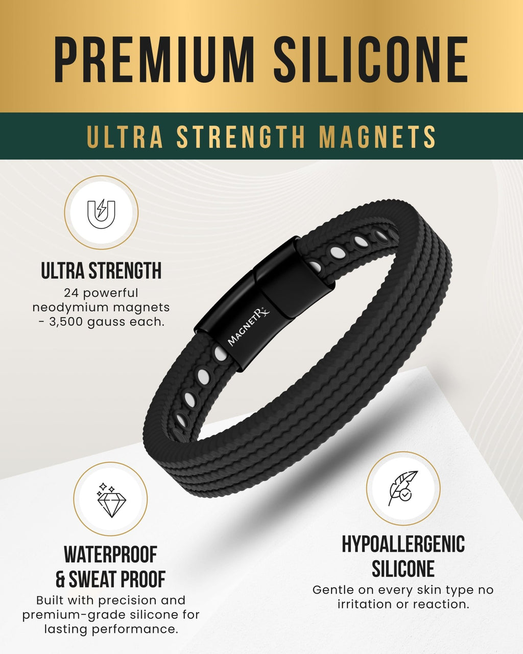 Magnetic Silicone Golf Bracelets (Classic) - Maven Couture IncBracelet