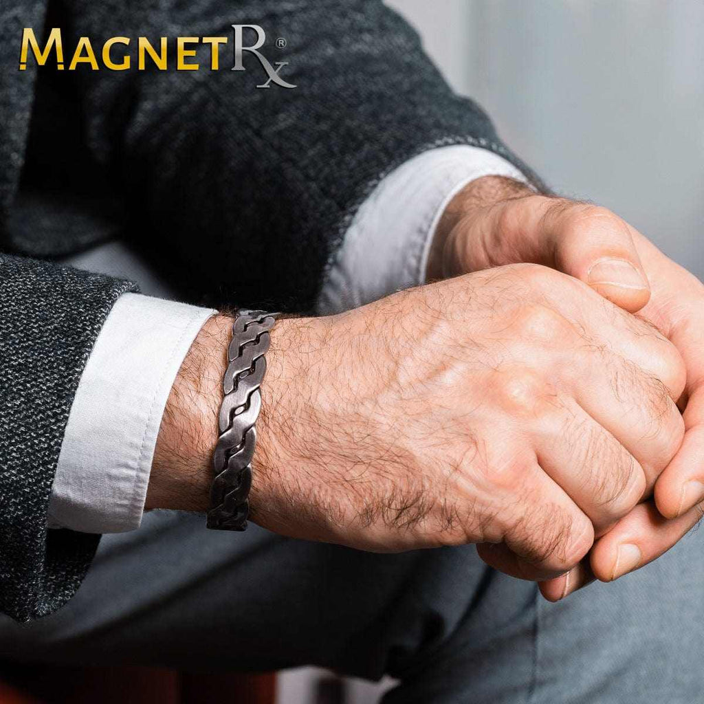 Rugged Twist Magnetic Therapy Bracelet Silver Bangle - Maven Couture IncBracelet