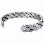 Rugged Twist Magnetic Therapy Bracelet Silver Bangle - Maven Couture IncBracelet