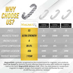 Rugged Twist Magnetic Therapy Bracelet Silver Bangle - Maven Couture IncBracelet