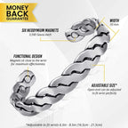 Rugged Twist Magnetic Therapy Bracelet Silver Bangle - Maven Couture IncBracelet