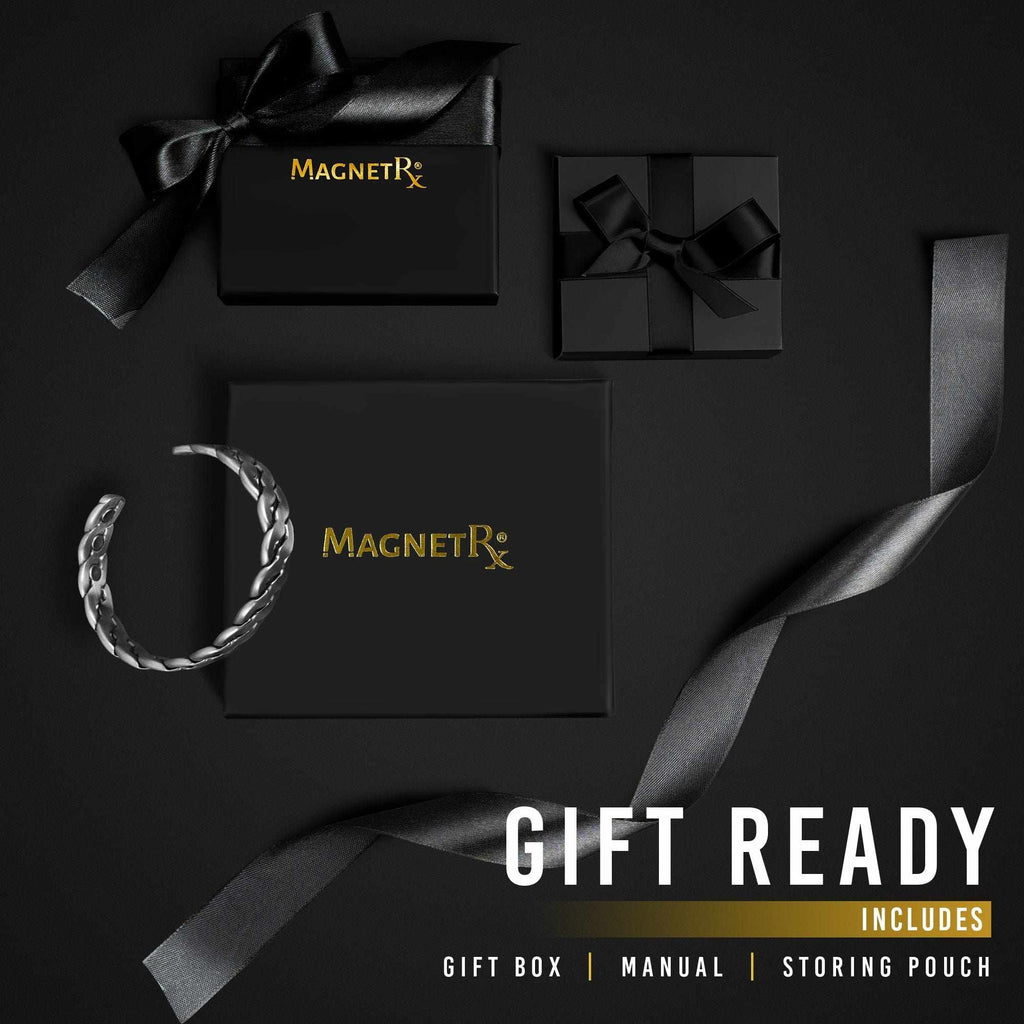Rugged Twist Magnetic Therapy Bracelet Silver Bangle - Maven Couture IncBracelet