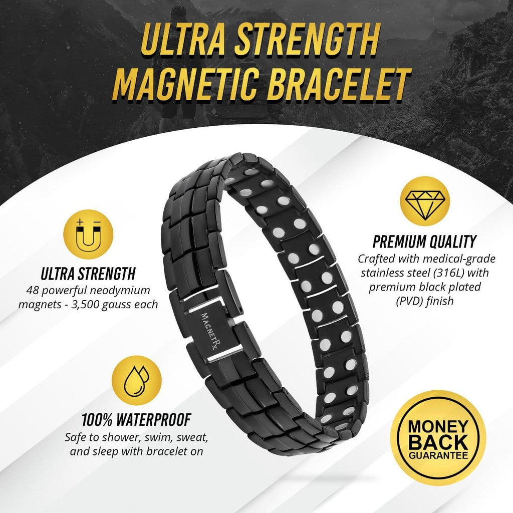 Ultra Strength Magnetic Therapy Bracelet Black Classic - Maven Couture IncBracelet