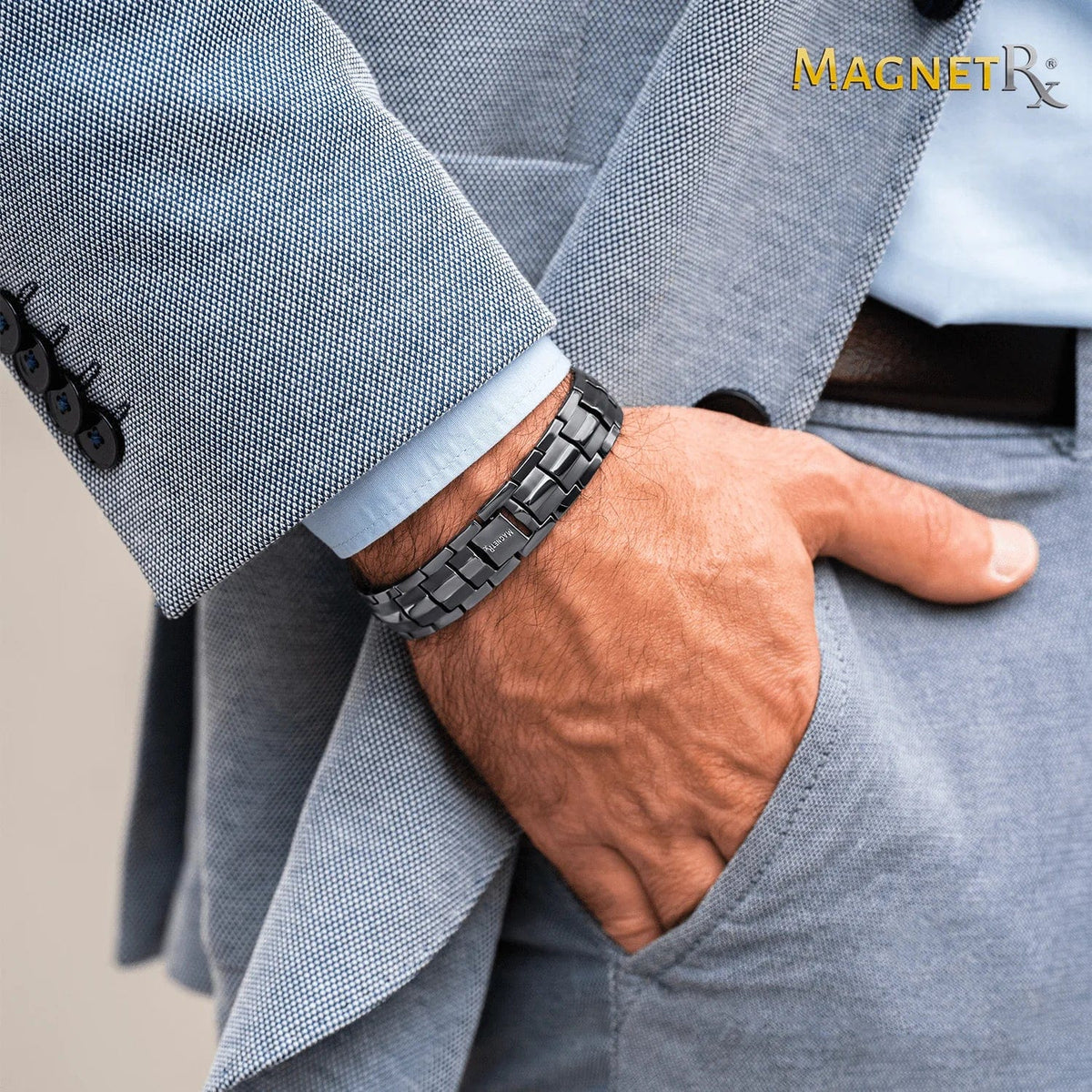Ultra Strength Magnetic Therapy Bracelet Gunmetal Gray Classic - Maven Couture IncBracelet
