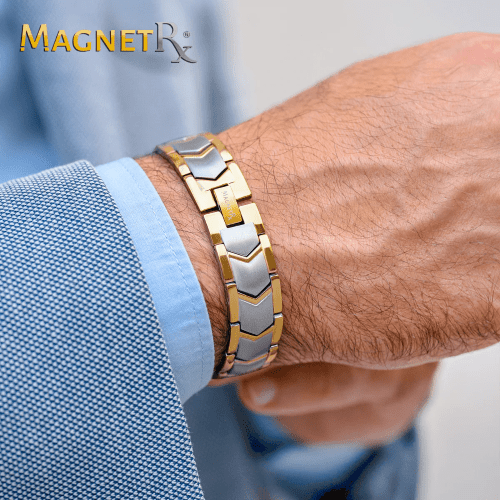 Ultra Strength Silver & Gold Arrow Chain Magnetic Therapy Bracelet - Maven Couture IncBracelet