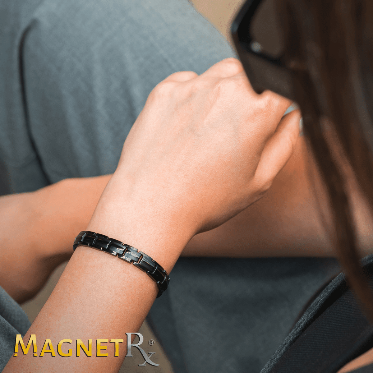 Women's Ultra Strength Magnetic Therapy Bracelet Black Titanium - Maven Couture IncBracelet