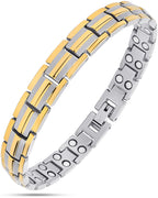 Women's Ultra Strength Silver & Gold Titanium Magnetic Bracelet - Maven Couture IncBracelet