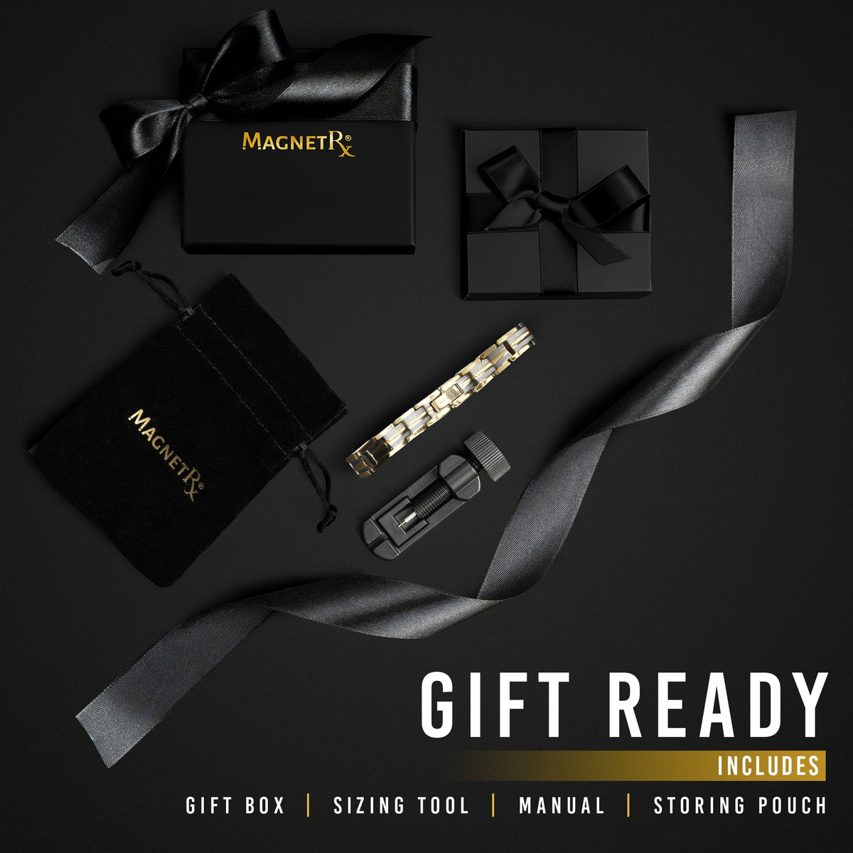 Women's Ultra Strength Silver & Gold Titanium Magnetic Bracelet - Maven Couture IncBracelet