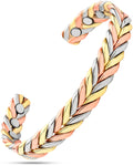 Woven Tri-Tone Magnetic Therapy Bracelet Cuff - Maven Couture IncBracelet
