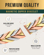 Woven Tri-Tone Magnetic Therapy Bracelet Cuff - Maven Couture IncBracelet