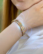 Woven Tri-Tone Magnetic Therapy Bracelet Cuff - Maven Couture IncBracelet