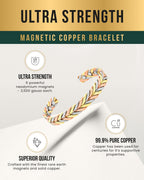 Woven Tri-Tone Magnetic Therapy Bracelet Cuff - Maven Couture IncBracelet