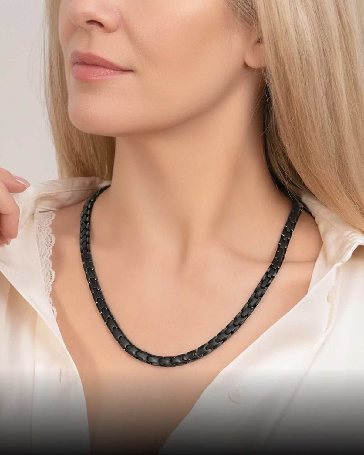 Powerful Black Titanium Magnetic Therapy Necklace - Maven Couture IncNecklace