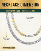 Powerful Silver & Gold Titanium Magnetic Therapy Necklace - Maven Couture IncNecklace