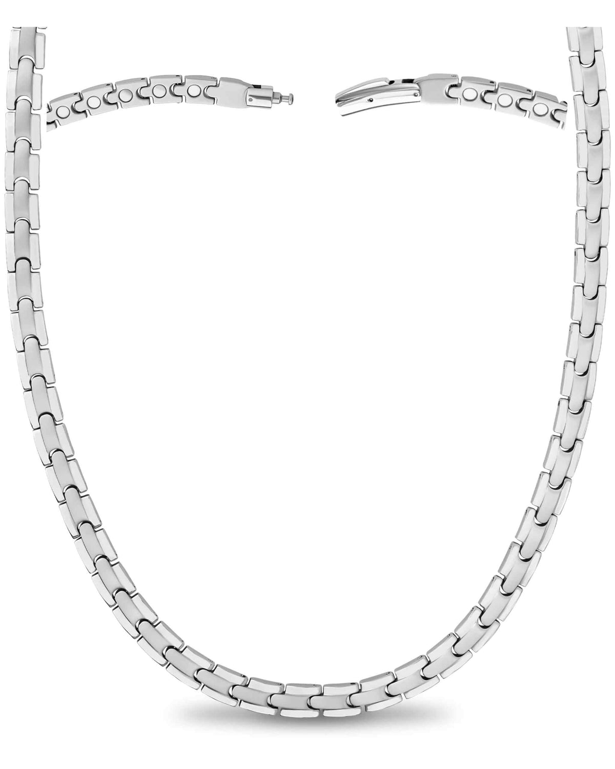 Powerful Silver Titanium Magnetic Therapy Necklace - Maven Couture IncNecklace