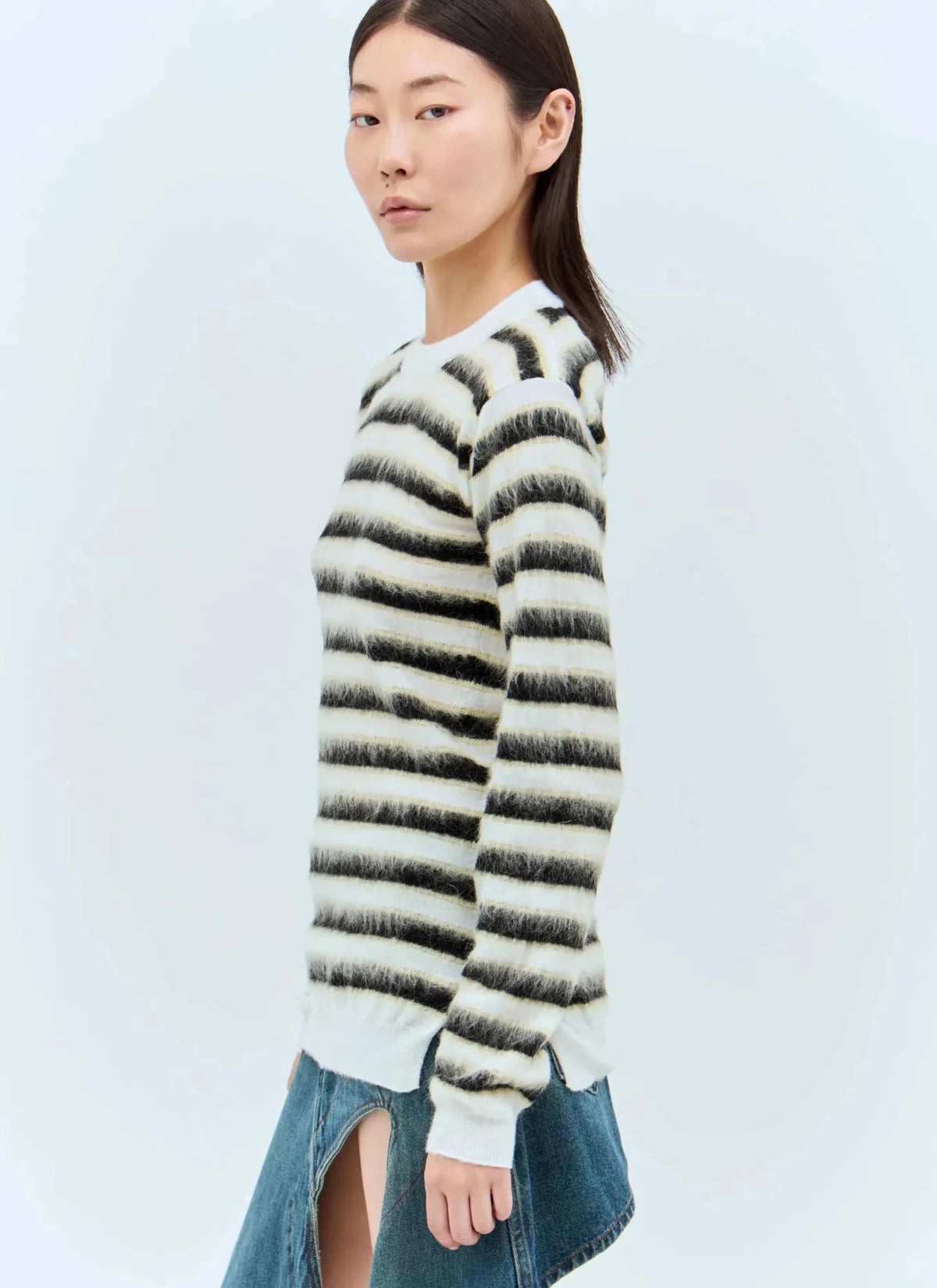 Marni Women Striped Wool-Mohair Sweater - Maven Couture IncTops / Sweaters & Pullovers