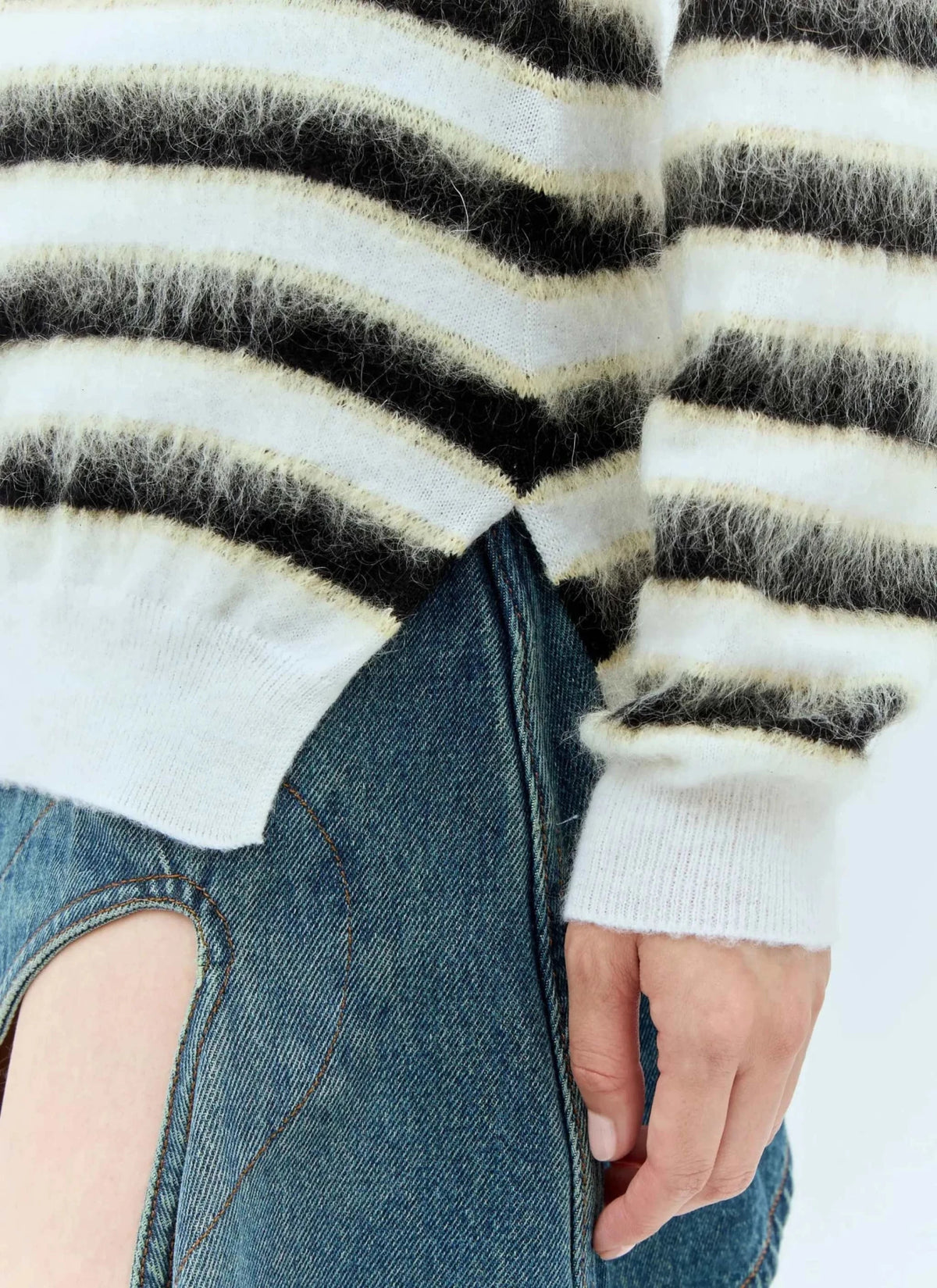 Marni Women Striped Wool-Mohair Sweater - Maven Couture IncTops / Sweaters & Pullovers