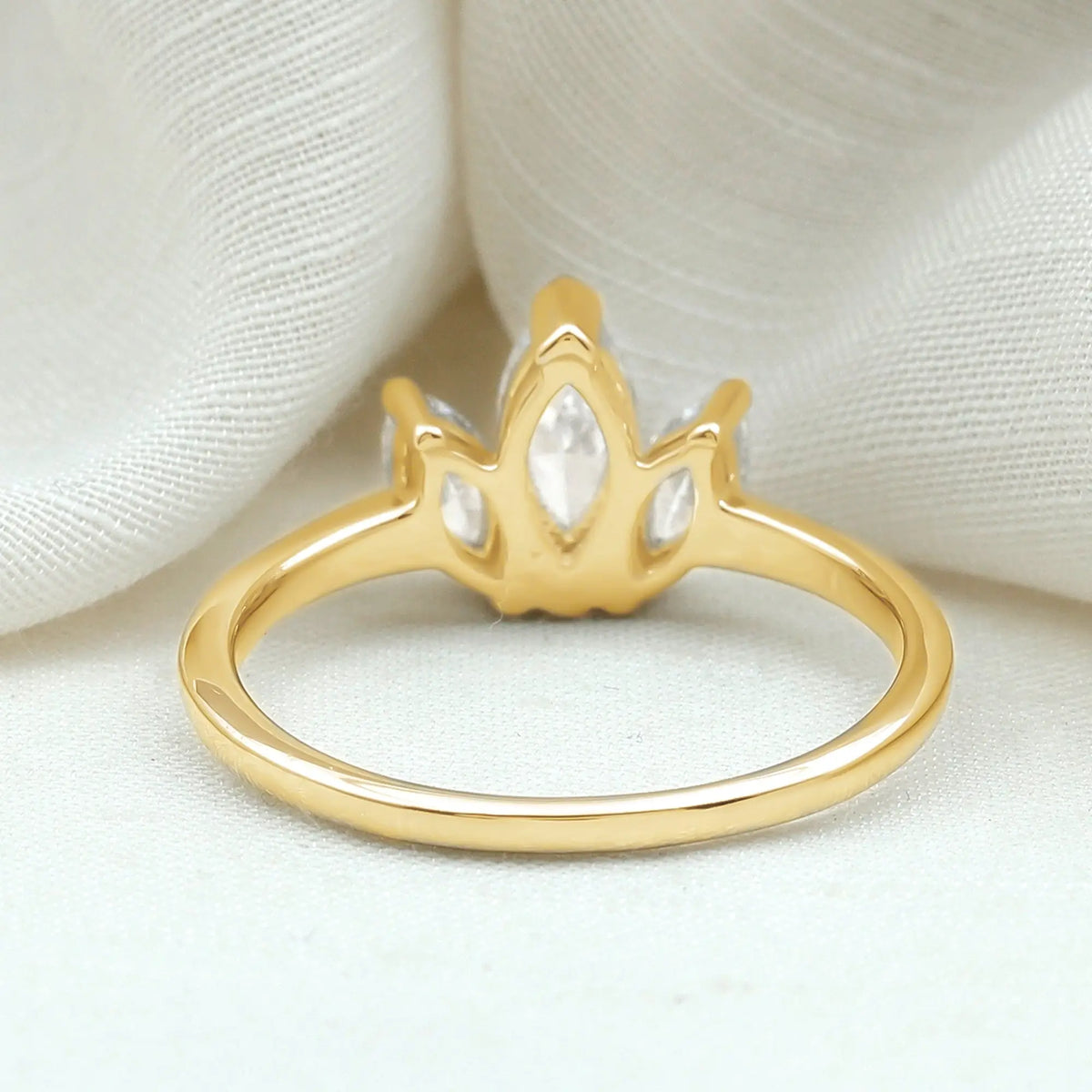 Marquise Cut Lab Grown Diamond 3 Stone Engagement Ring