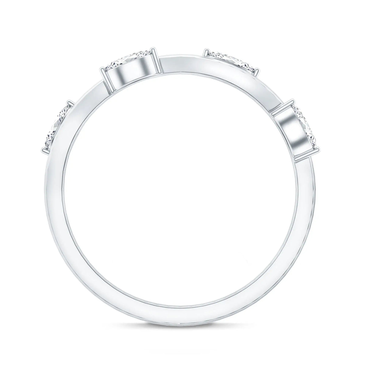 Marquise Cut Lab Grown Diamond Wedding Band