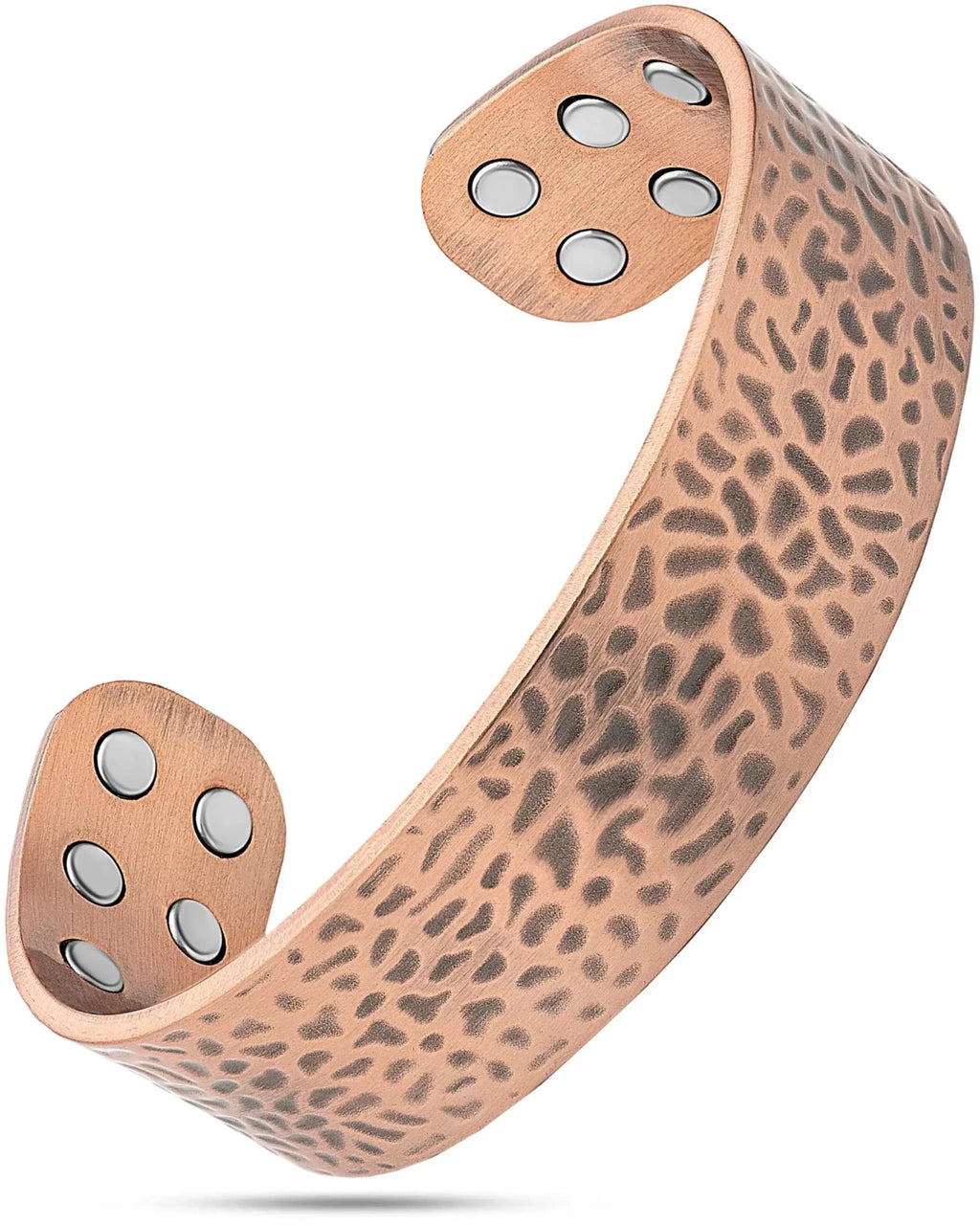 Mega Strength Magnetic Therapy Bracelet Wide Hammered Copper Cuff - Maven Couture IncBracelet