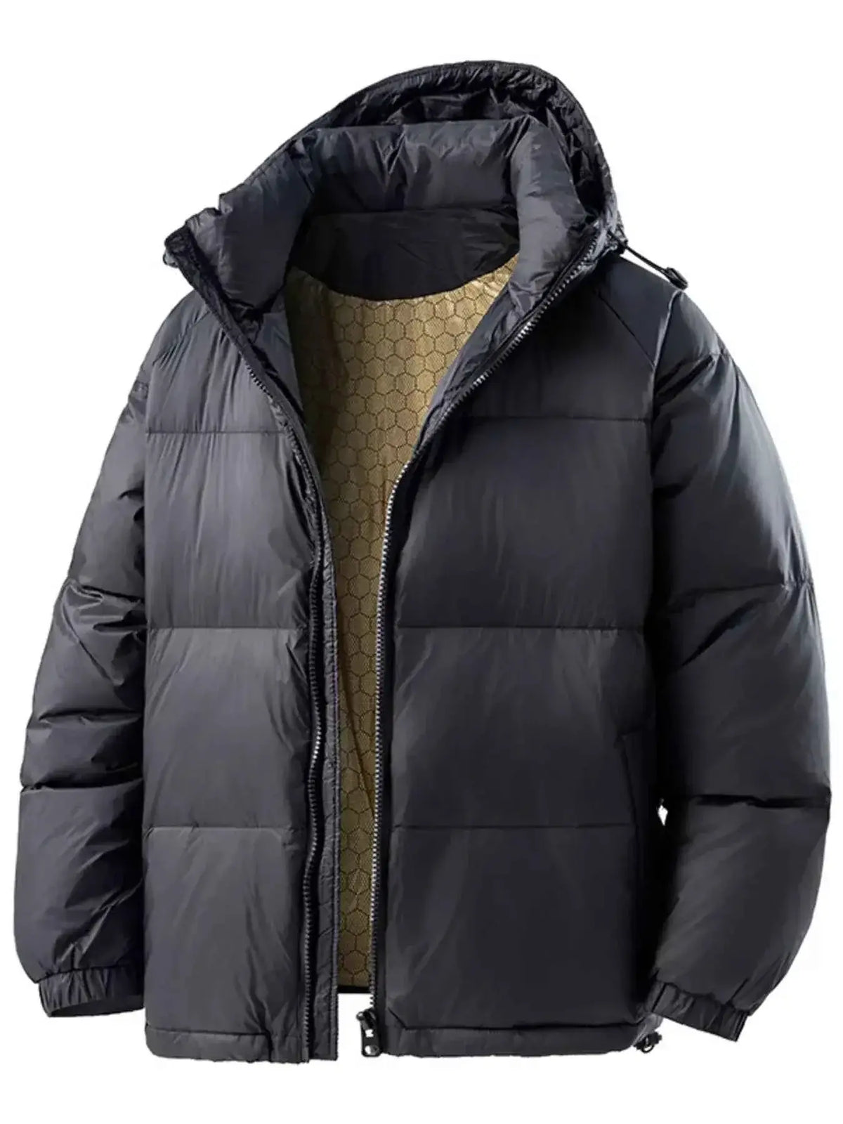 Men's Full Size Padded Hooded Puffer Jacket Plus Size