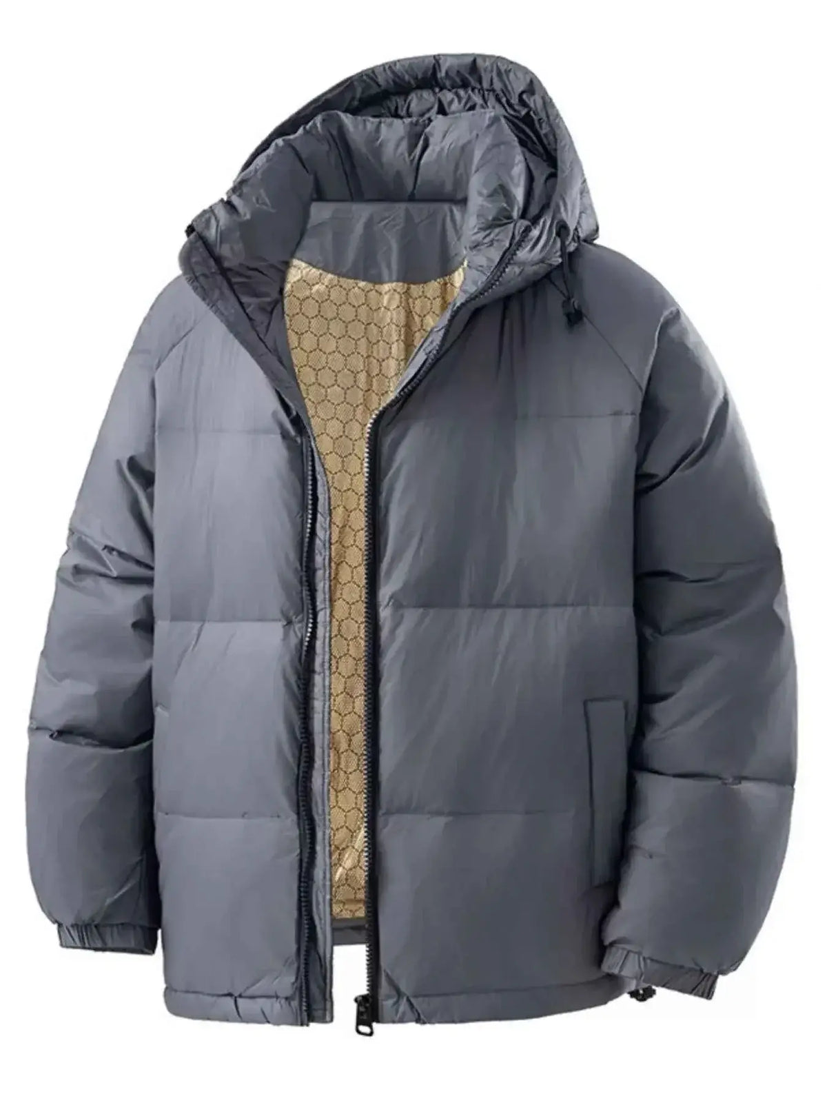 Men's Full Size Padded Hooded Puffer Jacket Plus Size