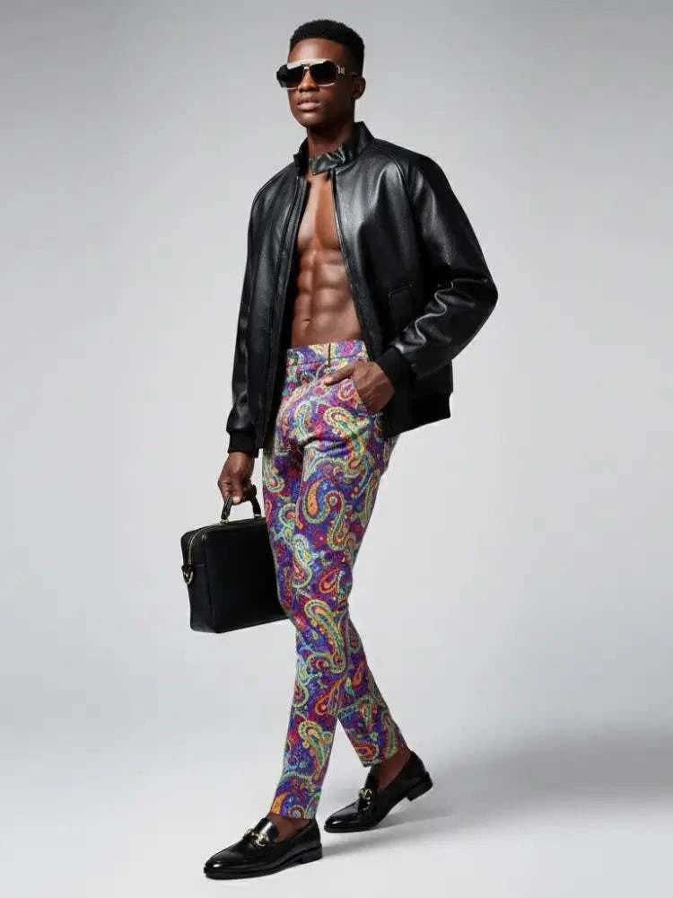 Men's Vegan Leather Bomber Jacket SOHO LEATHER NYFW New Colecction BYMANYC ® New York