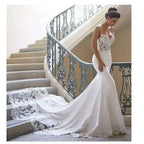 Mermaid Lace Wedding Dress Vestidos de novia Vintage Sweetheart Neck Bridal Gowns Sexy Backless Wedding Dresses
