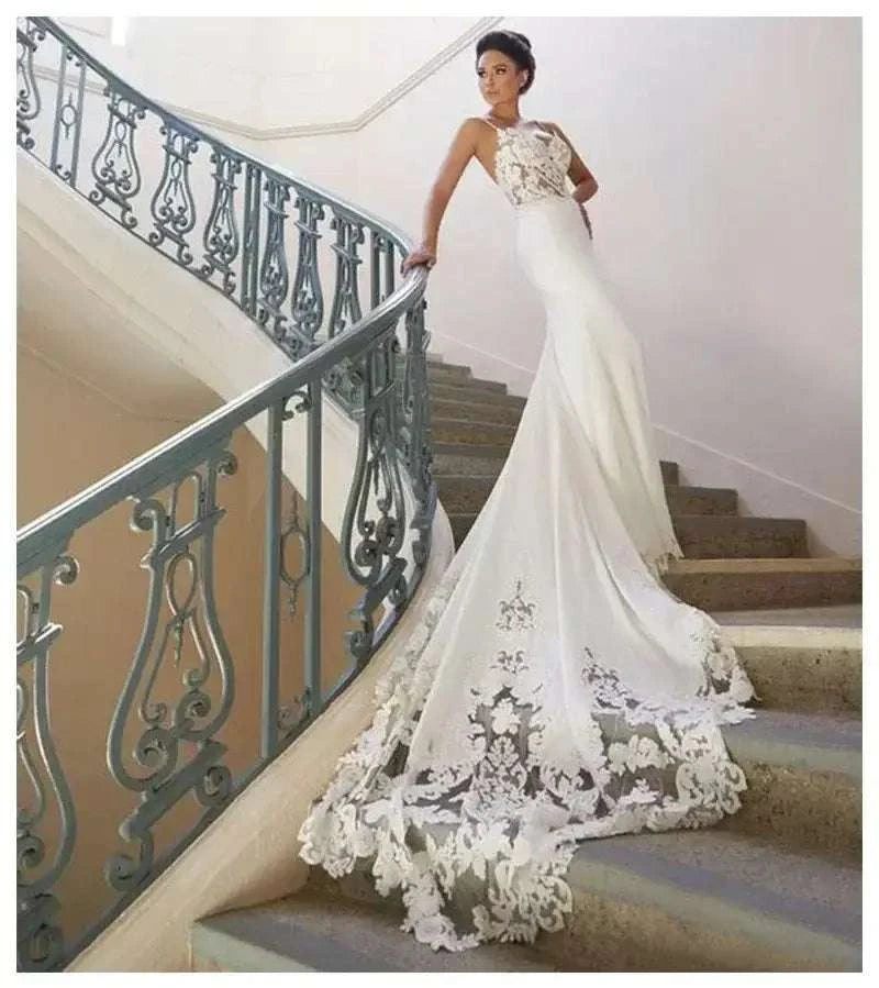Mermaid Lace Wedding Dress Vestidos de novia Vintage Sweetheart Neck Bridal Gowns Sexy Backless Wedding Dresses