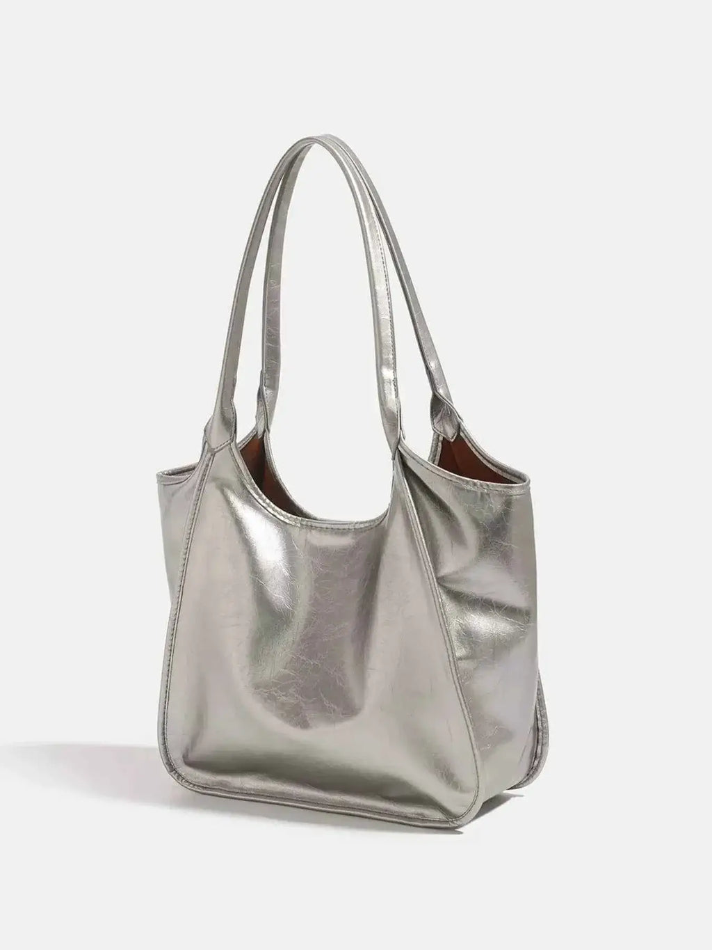 Metallic PU Leather Tote Bag