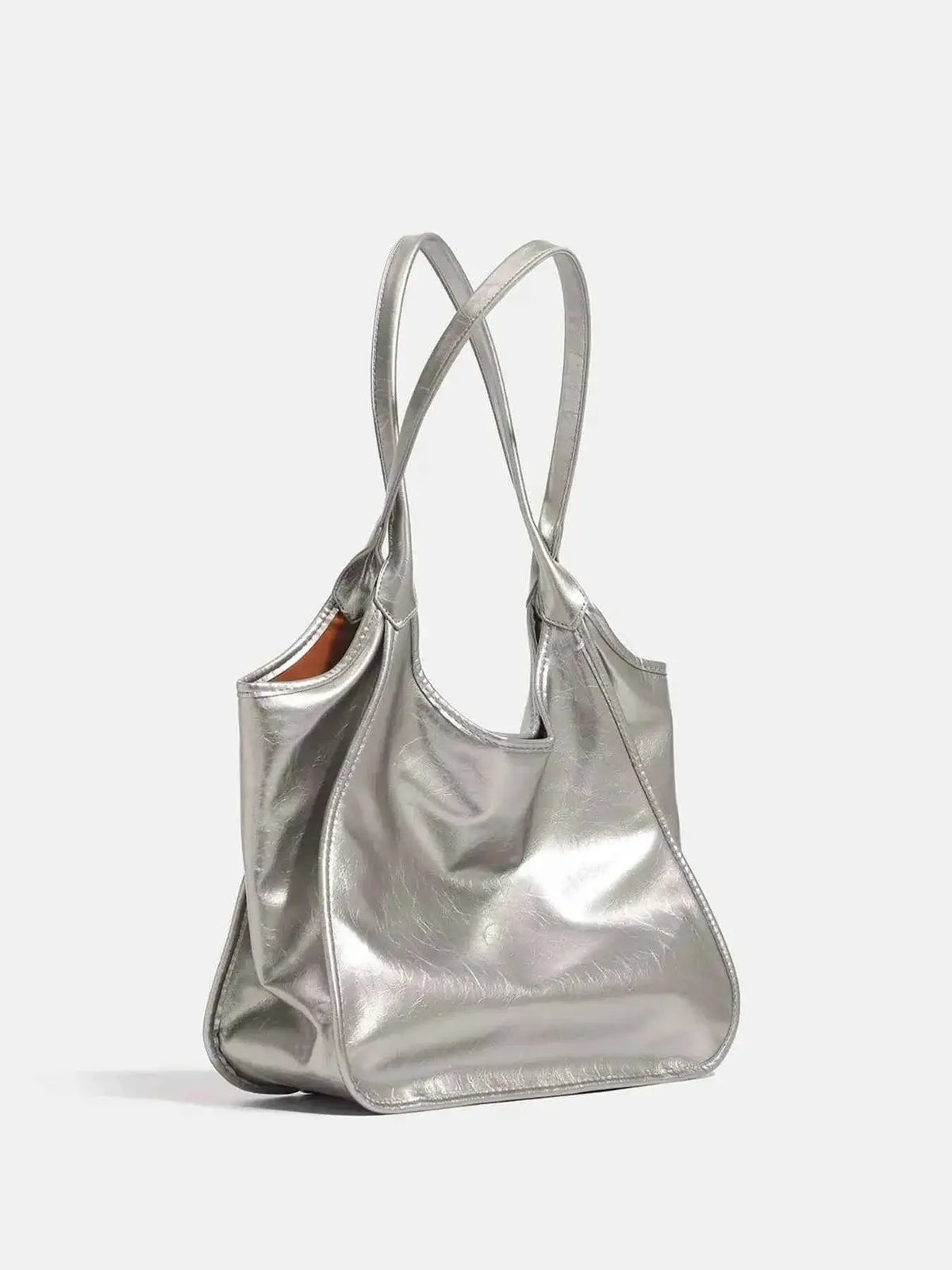 Metallic PU Leather Tote Bag