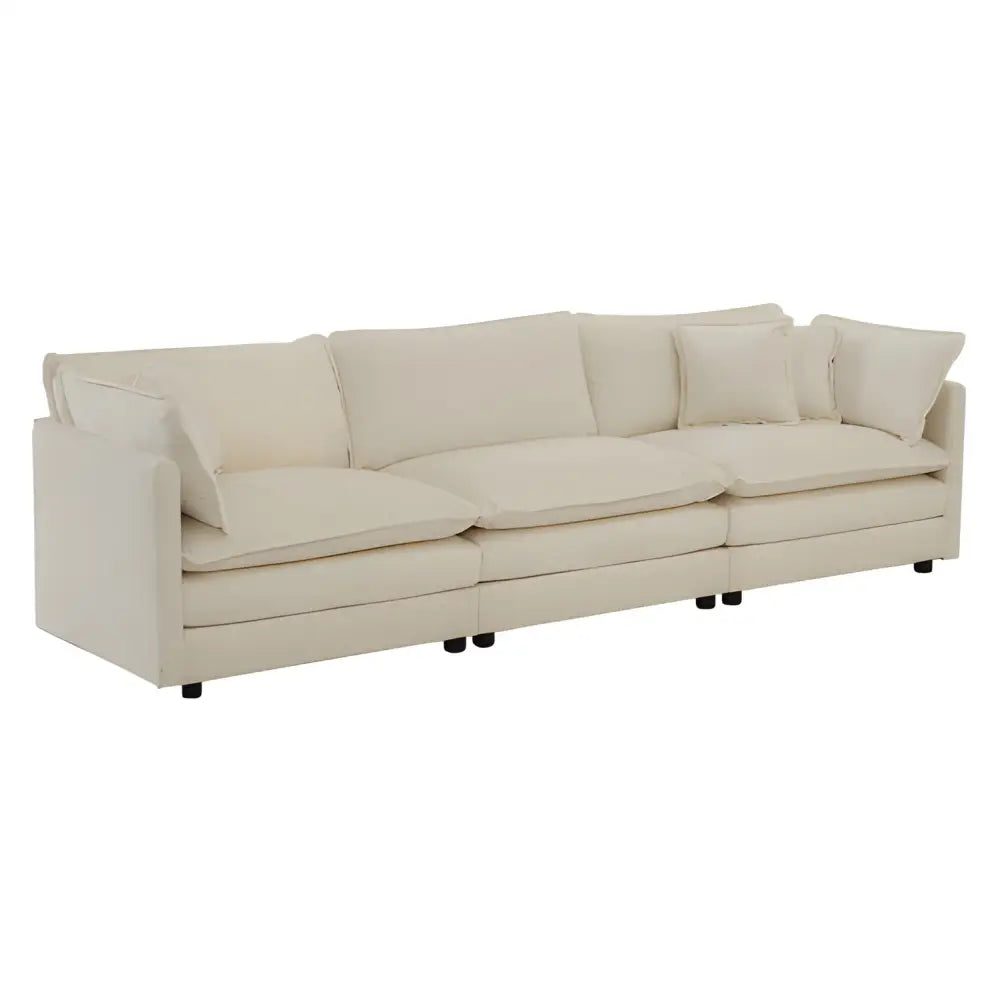 Elevate your space with luxury beige mid-century modern couch and pillows $699.99 specification product information