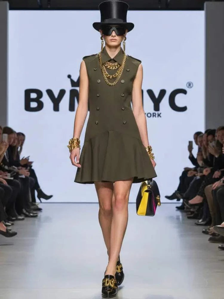 Military-Chic Peplum Dress • CHELSEA New Collection BYMANYC ® New York