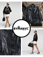 Minimalist Eco-Leather Jacket • SOHO New Collection BYMANYC ® New York