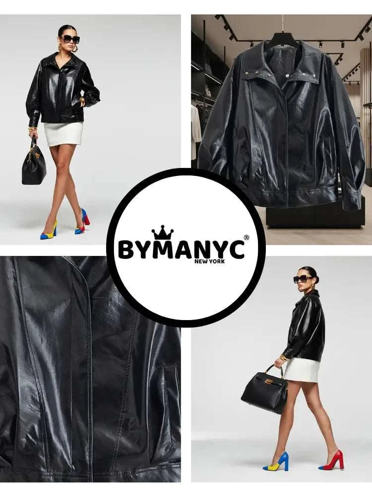 Minimalist Eco-Leather Jacket • SOHO New Collection BYMANYC ® New York