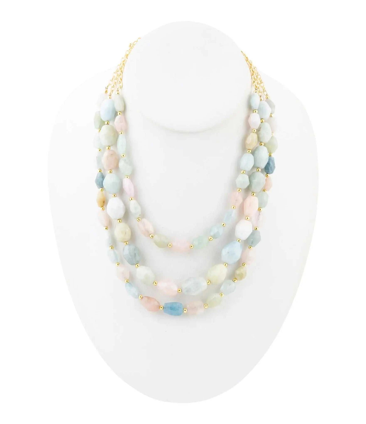 Mixed Morganite Pastel Statement Strand Necklace - Maven Couture IncNecklaces