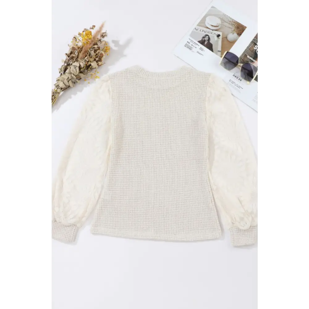 Elevate your wardrobe with the luxury mock neck lace long sleeve top $19.99 lace detail - an exquisite addition