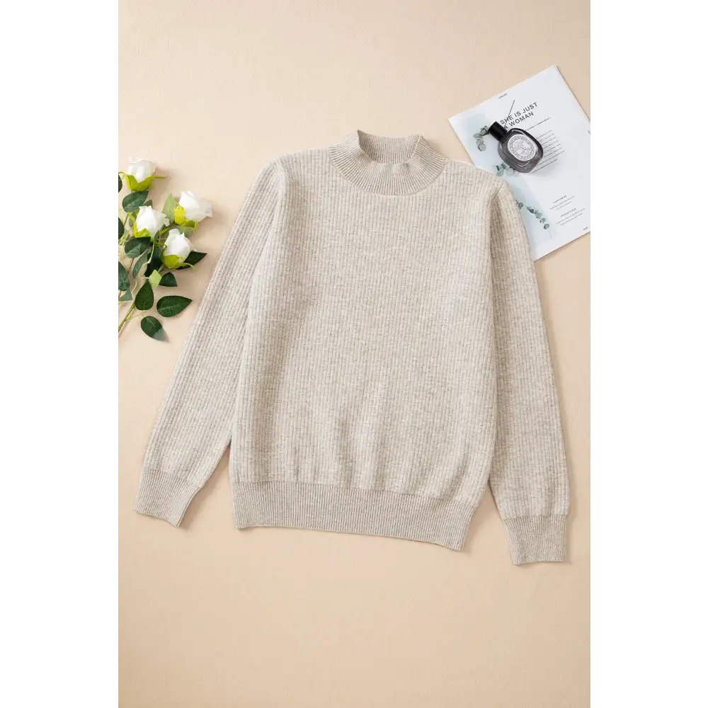 Embrace elegance with the mock neck long sleeve sweater in luxury fashion $46.99 embrace a basic style that seamlessly