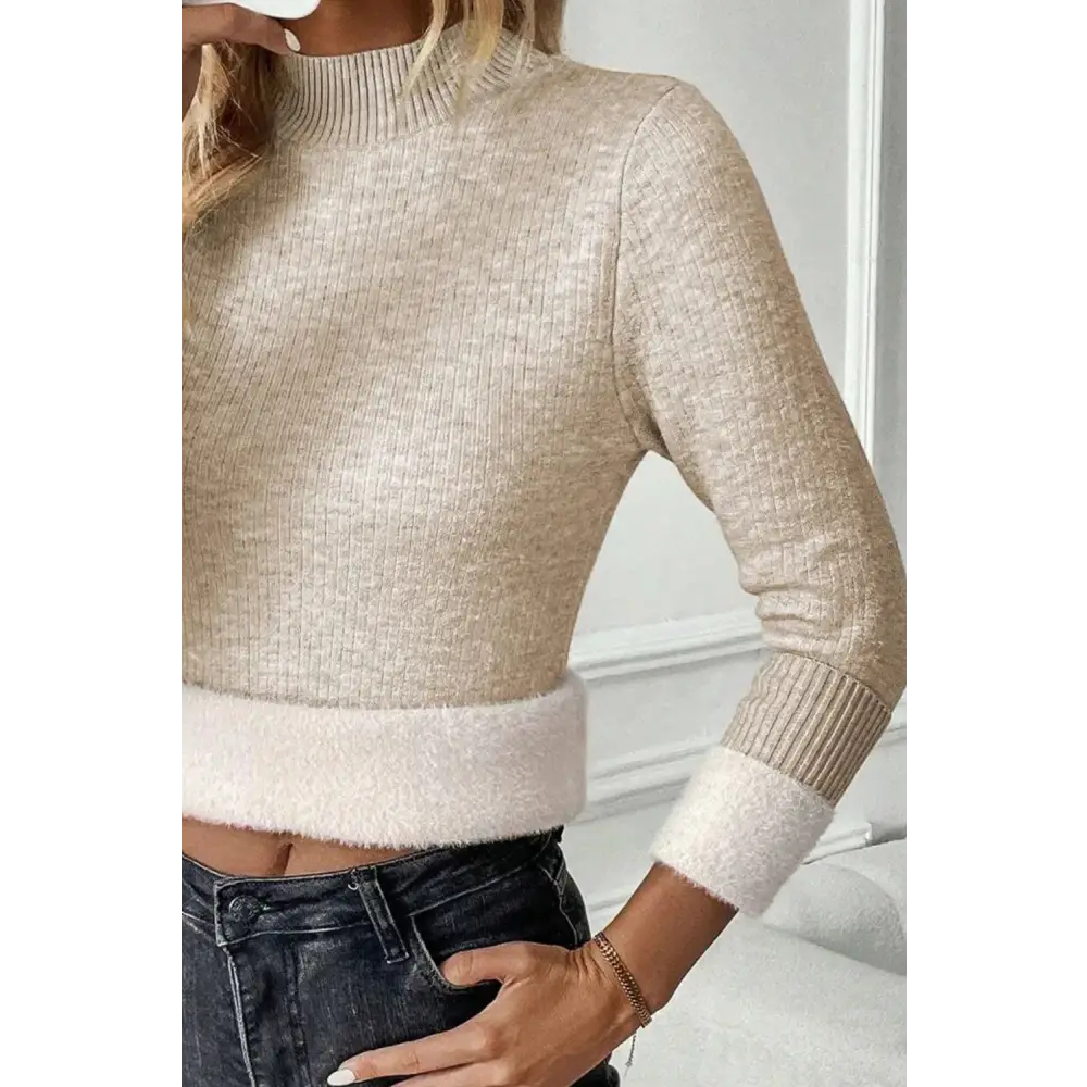 Embrace elegance with the mock neck long sleeve sweater in luxury fashion $46.99 embrace a basic style that seamlessly