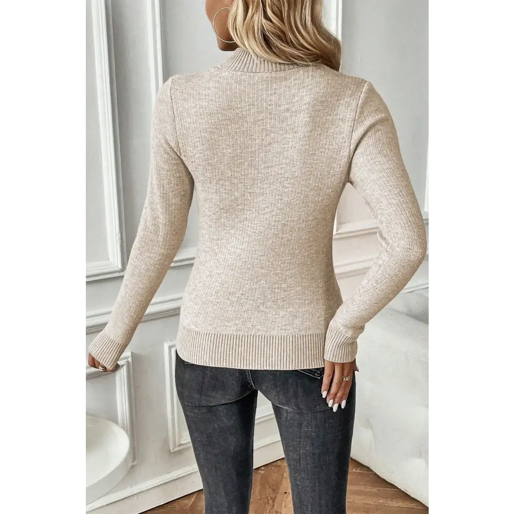 Embrace elegance with the mock neck long sleeve sweater in luxury fashion $46.99 embrace a basic style that seamlessly