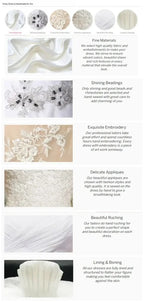 Modern Wedding Dresses A-line bridal gown in white polyester lace with appliques, full sleeves, V-neck, floor length, sweep train