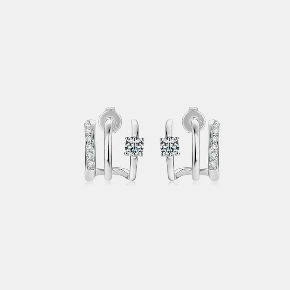 Timeless moissanite 925 sterling silver earrings for luxury fashion $115 1-pair moissanite jewelry over 0.3 carats