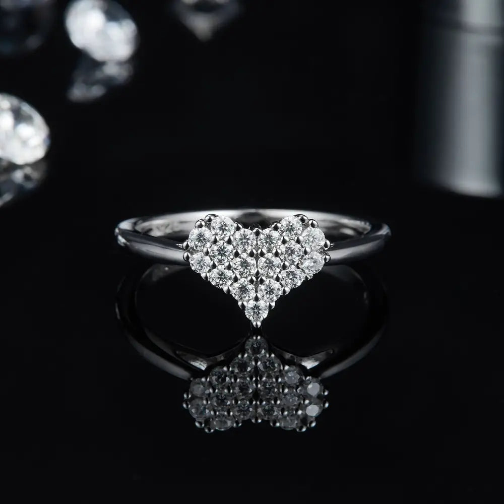 Embrace luxury fashion for women with the moissanite heart ring $46.99 1-piece no certificate of authenticity